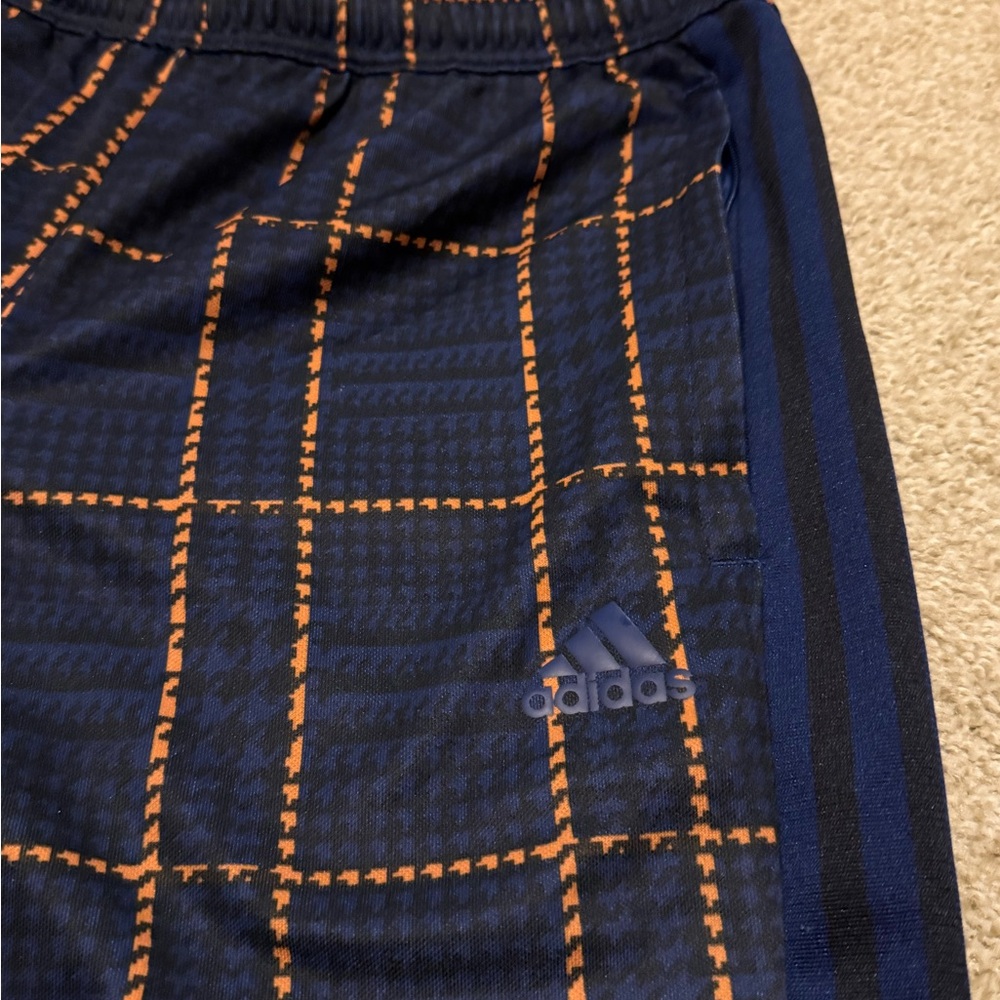 Adidas Tiro Navy and Orange Checkered Pants